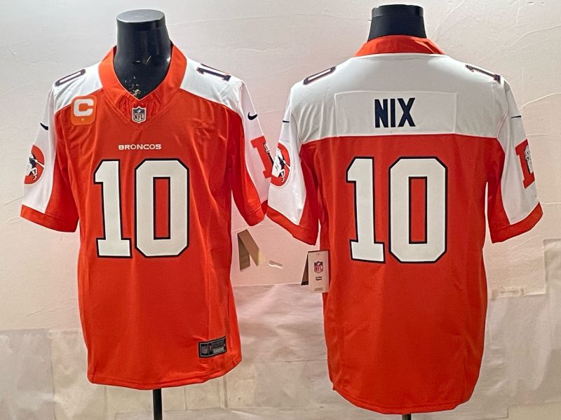 Men 2026 Denver Broncos #10 Nix Orange three generations Nike Limited NFL Jersey style 04